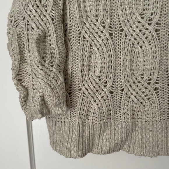 Ann Taylor Woven Boxy Sweater with Button Detail - Picture 5 of 5